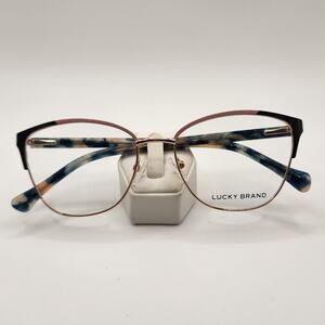 Lucky Brand VLBD128 Blush Teal Eyeglasses Frames Cat Eye Metal Full Rim